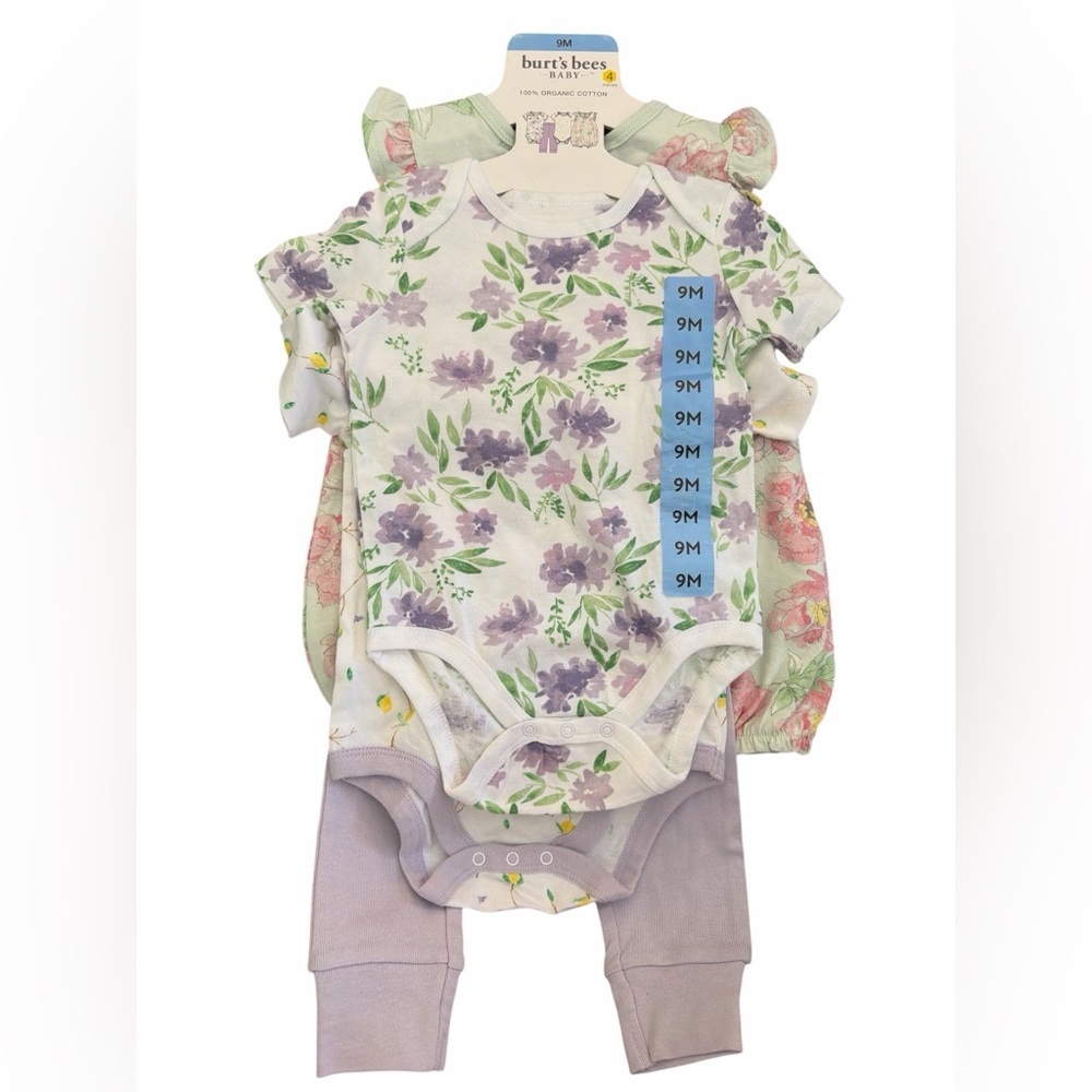 Burt's Bees Baby Girl 4-Piece Playwear Set NWT